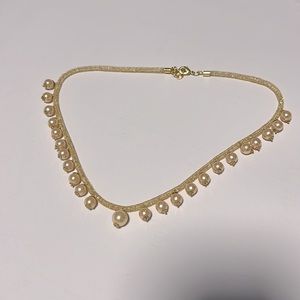 Apricot pearl statement necklace